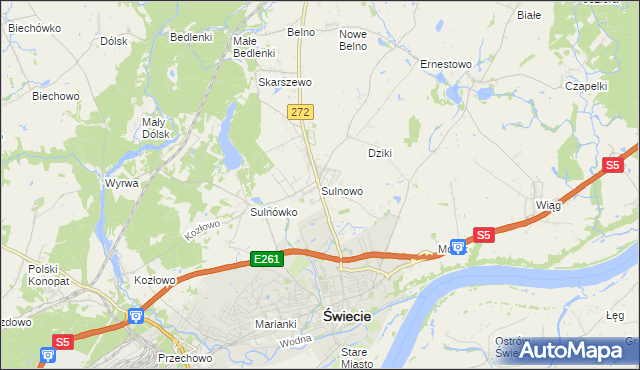 mapa Sulnowo, Sulnowo na mapie Targeo