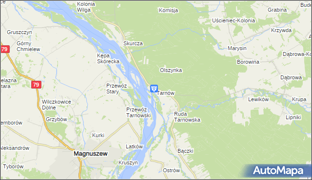 mapa Tarnów gmina Wilga, Tarnów gmina Wilga na mapie Targeo
