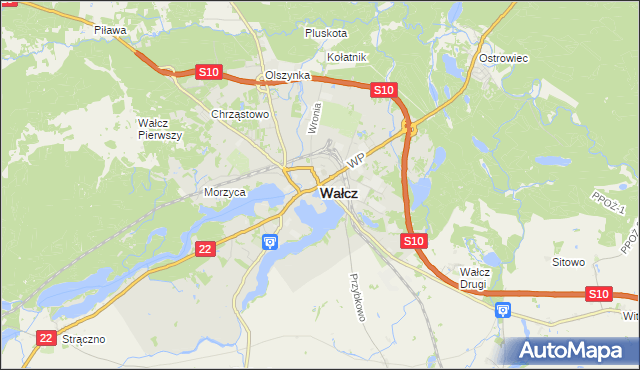 mapa Wałcz, Wałcz na mapie Targeo