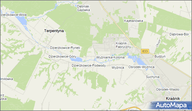 mapa Wyżnianka-Kolonia, Wyżnianka-Kolonia na mapie Targeo