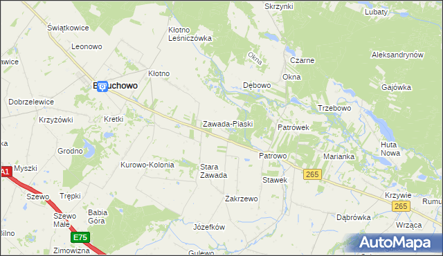 mapa Załuszkowo, Załuszkowo na mapie Targeo