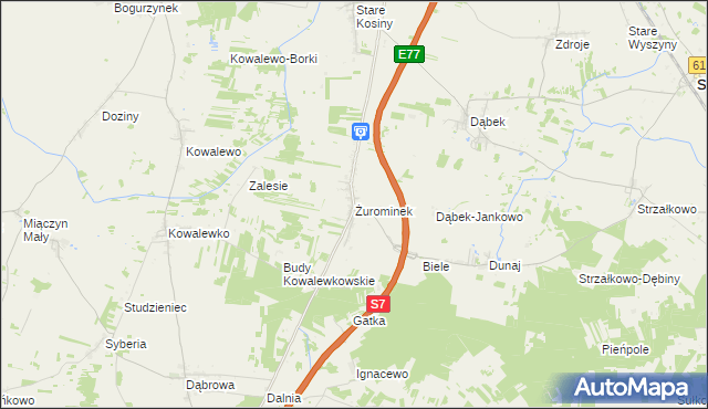 mapa Żurominek, Żurominek na mapie Targeo