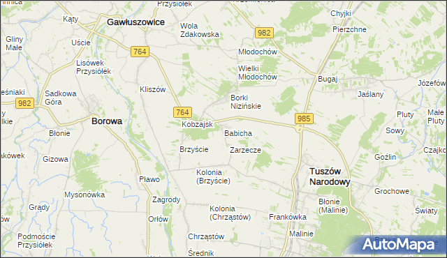 mapa Babicha, Babicha na mapie Targeo