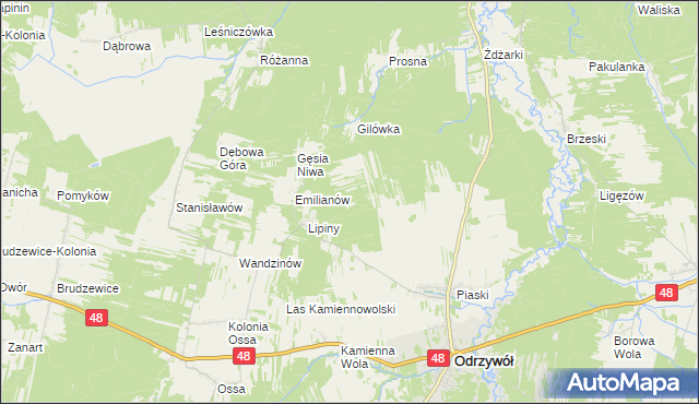 mapa Badulki, Badulki na mapie Targeo