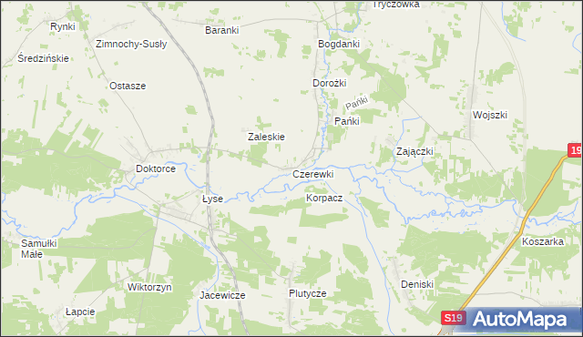 mapa Czerewki, Czerewki na mapie Targeo
