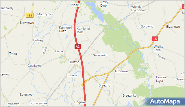 mapa Gronówko gmina Lubicz, Gronówko gmina Lubicz na mapie Targeo