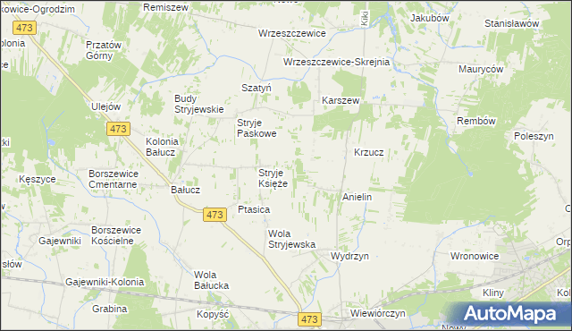 mapa Jabłonki gmina Łask, Jabłonki gmina Łask na mapie Targeo