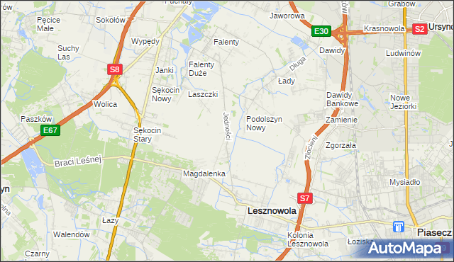 mapa Janczewice, Janczewice na mapie Targeo