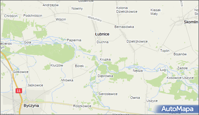 mapa Krupka gmina Łubnice, Krupka gmina Łubnice na mapie Targeo