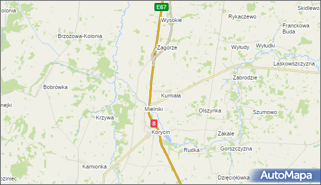 mapa Kumiała, Kumiała na mapie Targeo