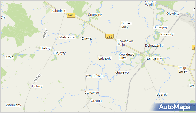 mapa Łabławki, Łabławki na mapie Targeo