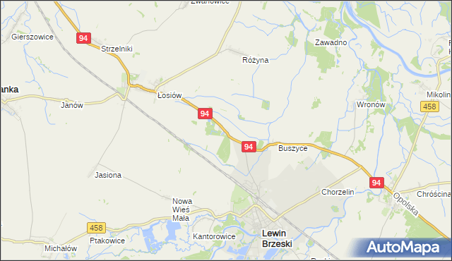 mapa Leśniczówka gmina Lewin Brzeski, Leśniczówka gmina Lewin Brzeski na mapie Targeo