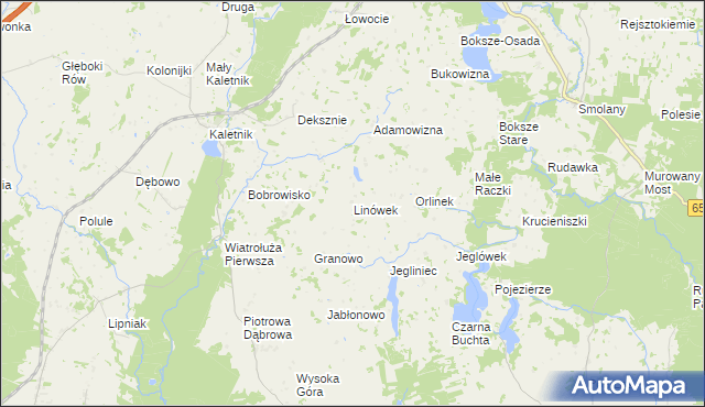 mapa Linówek gmina Krasnopol, Linówek gmina Krasnopol na mapie Targeo