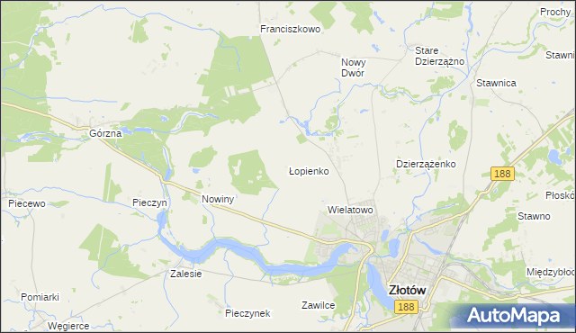 mapa Łopienko, Łopienko na mapie Targeo
