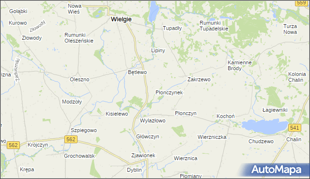 mapa Płonczynek, Płonczynek na mapie Targeo