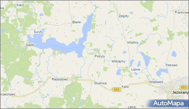 mapa Potryty, Potryty na mapie Targeo