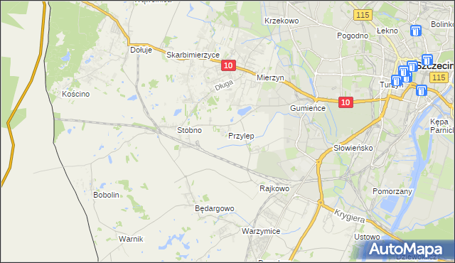 mapa Przylep, Przylep na mapie Targeo