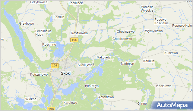 mapa Rakojady, Rakojady na mapie Targeo