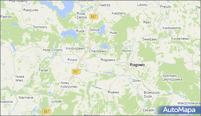 mapa Rogówko gmina Rogowo, Rogówko gmina Rogowo na mapie Targeo