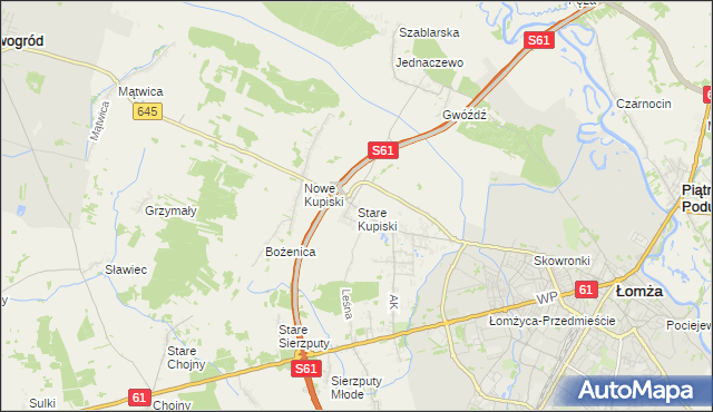 mapa Stare Kupiski, Stare Kupiski na mapie Targeo