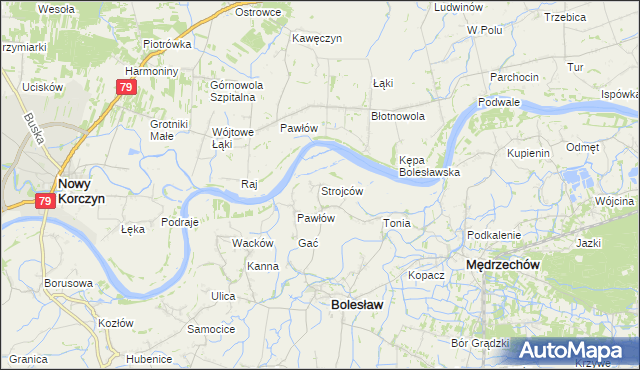 mapa Strojców, Strojców na mapie Targeo