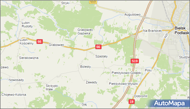 mapa Szastały, Szastały na mapie Targeo