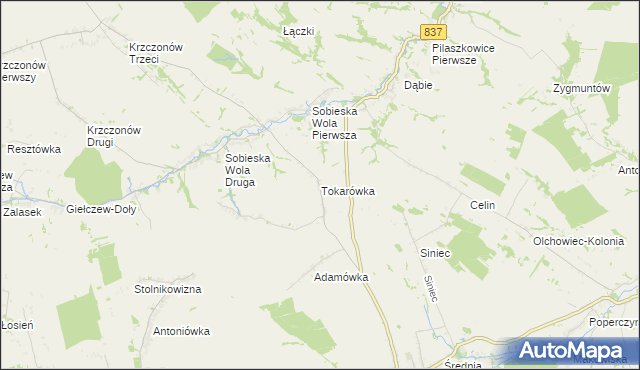 mapa Tokarówka, Tokarówka na mapie Targeo