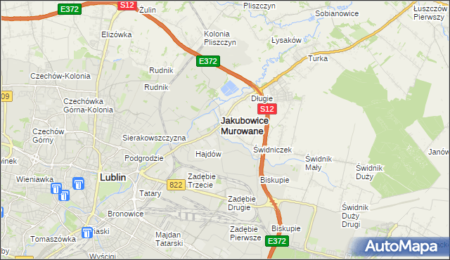 mapa Wólka powiat lubelski, Wólka powiat lubelski na mapie Targeo