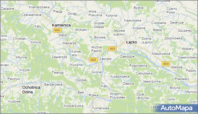 mapa Zabrzeż, Zabrzeż na mapie Targeo