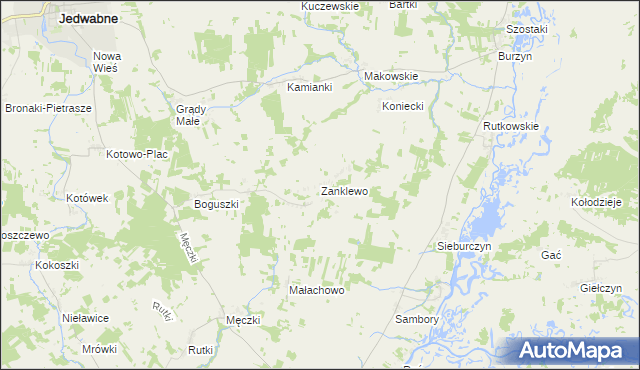 mapa Zanklewo, Zanklewo na mapie Targeo