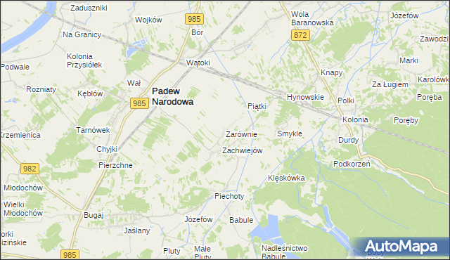 mapa Zarównie, Zarównie na mapie Targeo