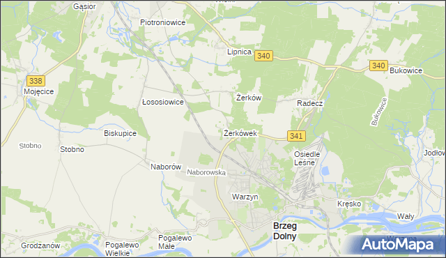 mapa Żerkówek, Żerkówek na mapie Targeo
