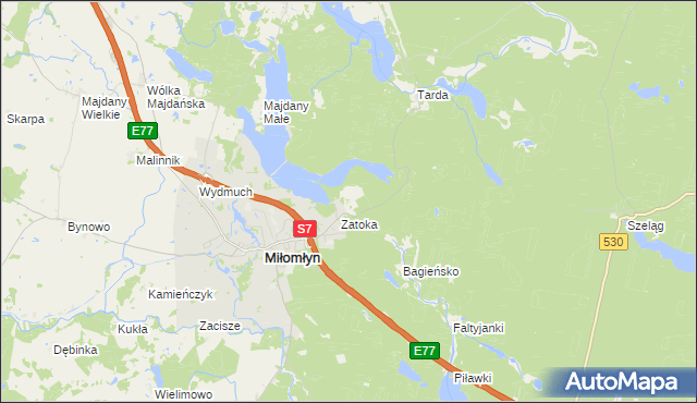 mapa Ziemaki gmina Miłomłyn, Ziemaki gmina Miłomłyn na mapie Targeo