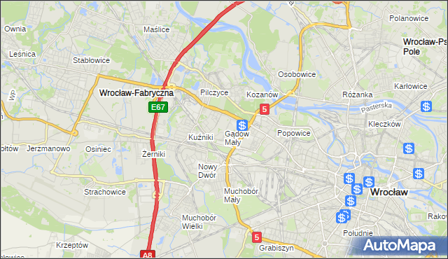 mapa Gądów Mały, Gądów Mały na mapie Targeo