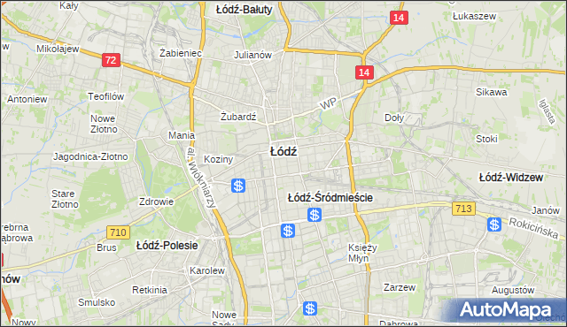 mapa Śródmieście gmina Łódź, Śródmieście gmina Łódź na mapie Targeo