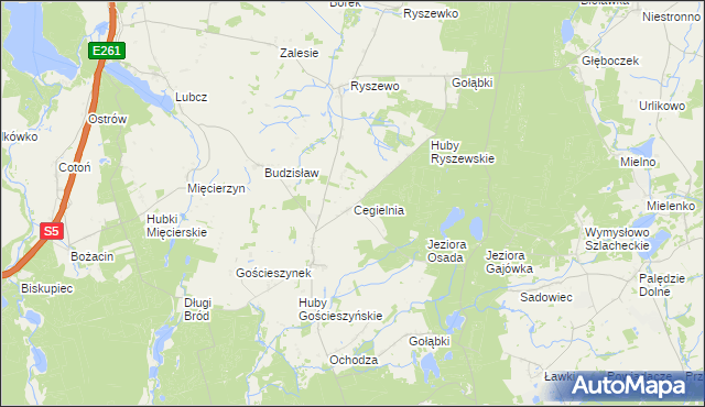 mapa Cegielnia gmina Rogowo, Cegielnia gmina Rogowo na mapie Targeo
