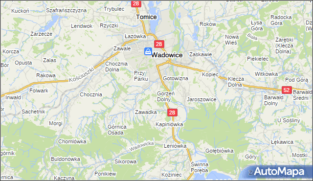 mapa Gorzeń Dolny, Gorzeń Dolny na mapie Targeo