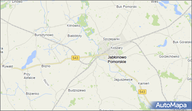 mapa Jabłonowo-Zamek, Jabłonowo-Zamek na mapie Targeo