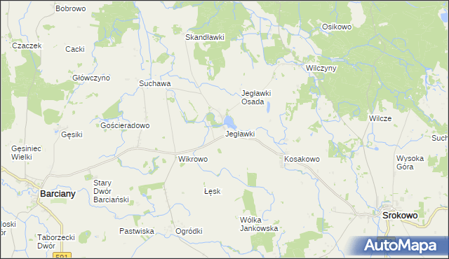 mapa Jegławki, Jegławki na mapie Targeo