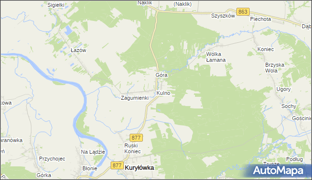 mapa Kulno, Kulno na mapie Targeo