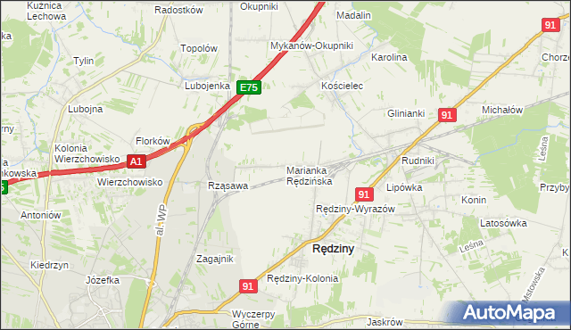 mapa Marianka Rędzińska, Marianka Rędzińska na mapie Targeo