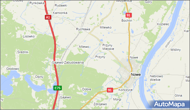 mapa Przyny, Przyny na mapie Targeo