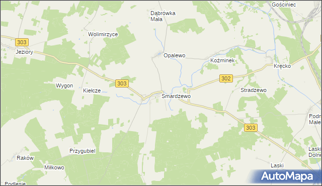 mapa Smardzewo gmina Szczaniec, Smardzewo gmina Szczaniec na mapie Targeo