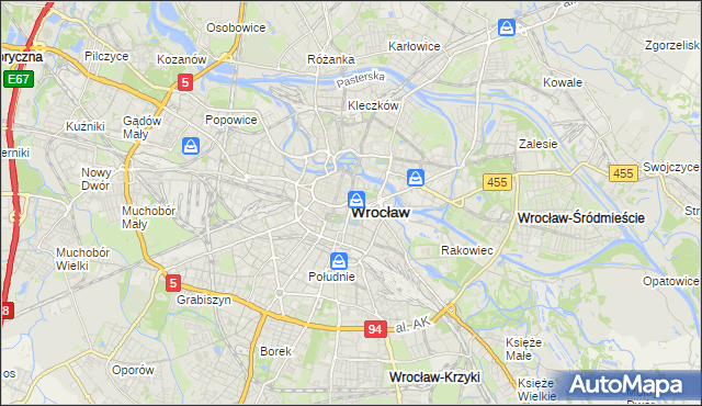 mapa Wrocławia, Wrocław na mapie Targeo