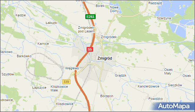 mapa Żmigród, Żmigród na mapie Targeo