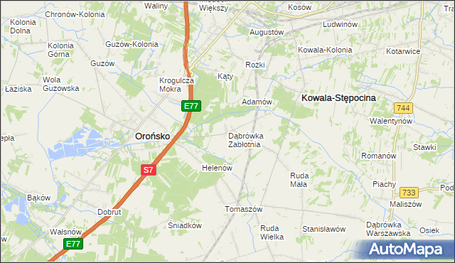 mapa Dąbrówka Zabłotnia, Dąbrówka Zabłotnia na mapie Targeo