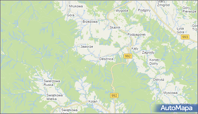 mapa Desznica, Desznica na mapie Targeo