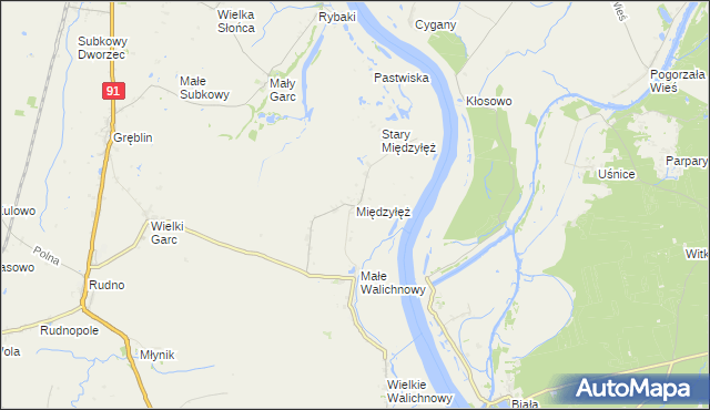 mapa Międzyłęż, Międzyłęż na mapie Targeo