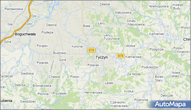 mapa Tyczyn powiat rzeszowski, Tyczyn powiat rzeszowski na mapie Targeo