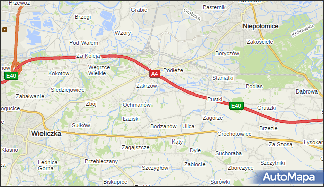 mapa Zakrzowiec, Zakrzowiec na mapie Targeo